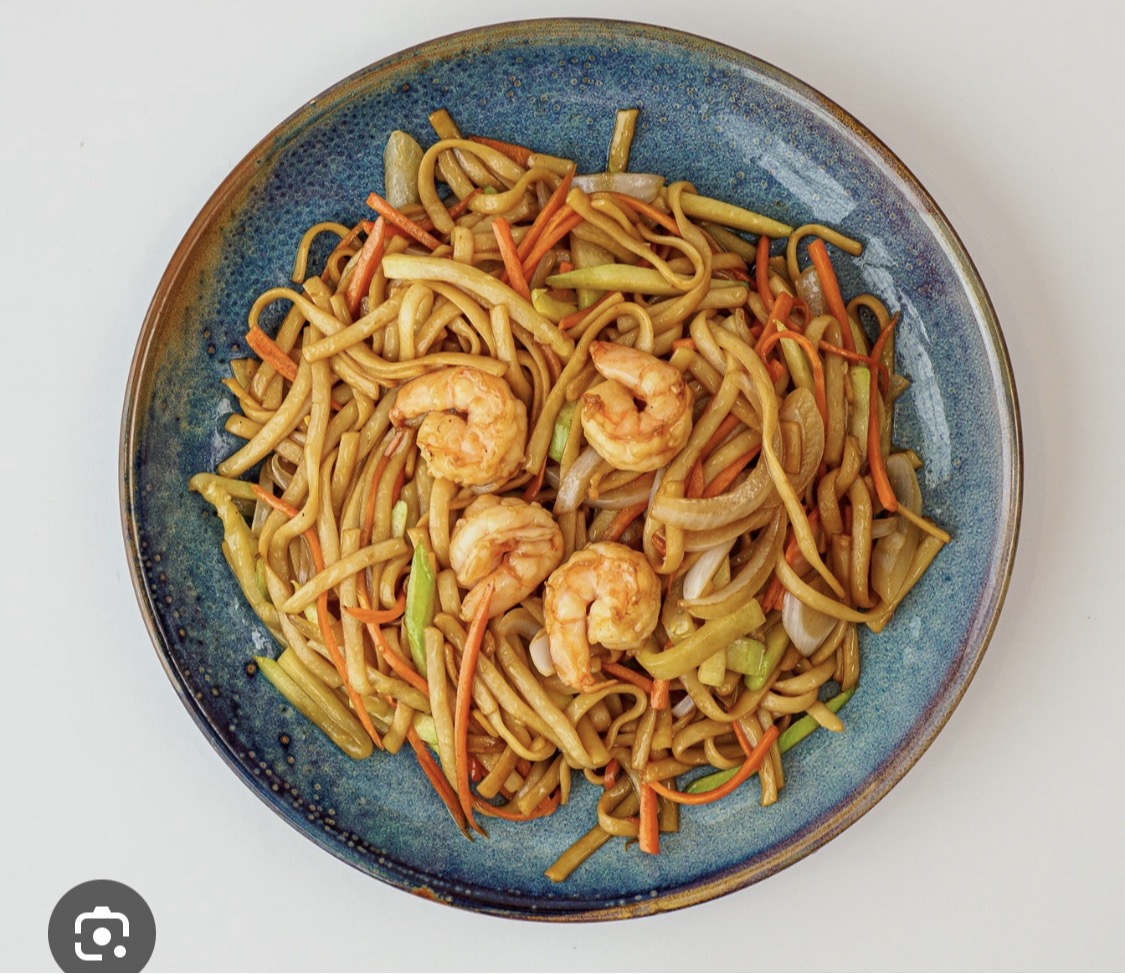 Tallarines con gambas